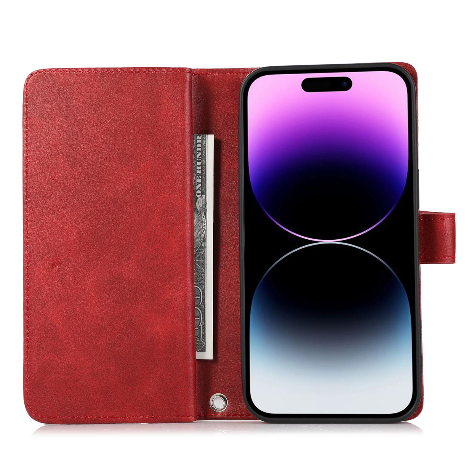 For iPhone 15 Pro Max Split Leather Phone Case Multiple Card Slots Wallet Stand Flip Cover with Strap Brown
For iPhone 15 Pro Max Split Leather Phone Case Multiple Card Slots Wallet Stand Flip Cover with Strap Brown