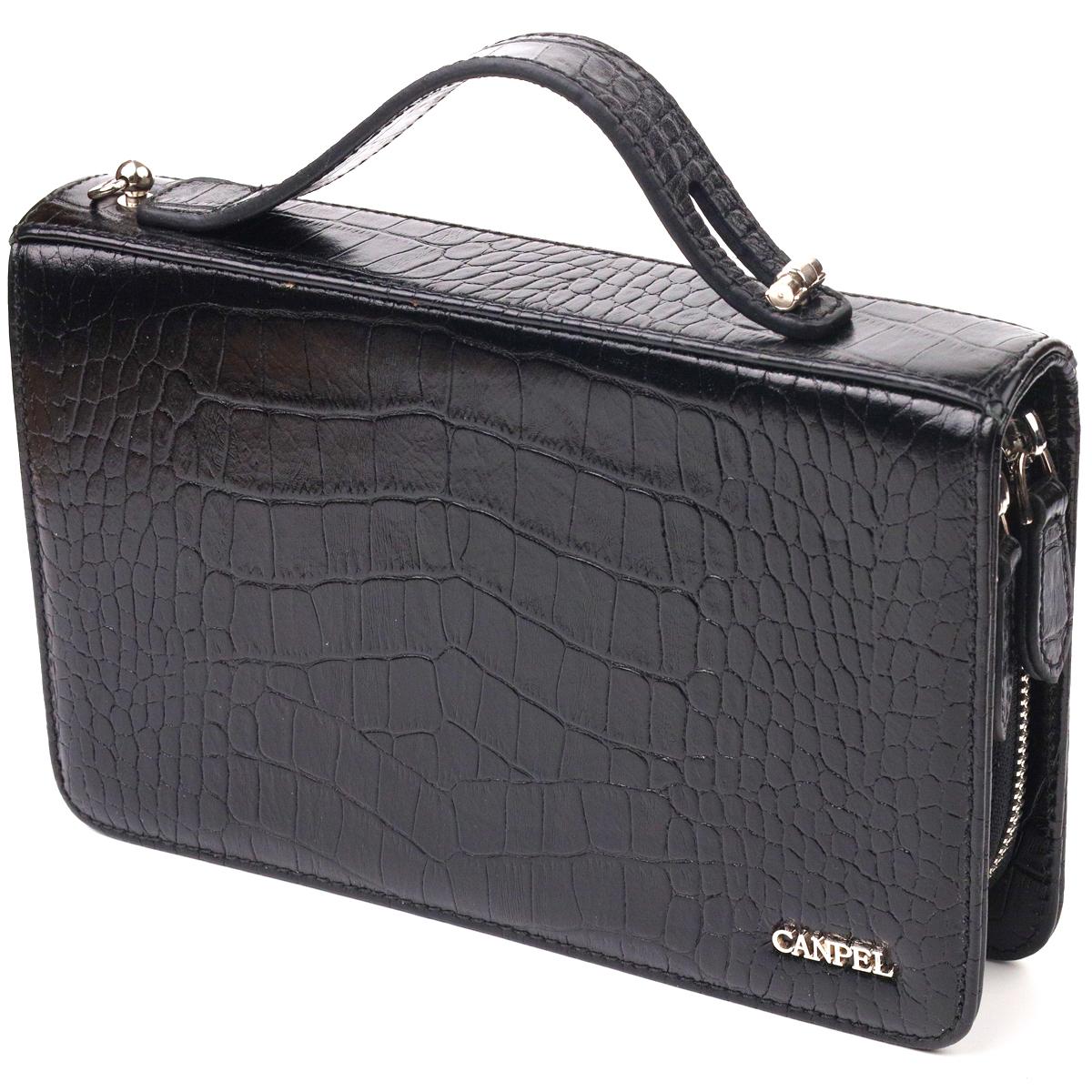 Стильна чоловіча барсетка на два відділення із натуральної фактурної шкіри з тисненням під крокодила CANPELLINI 21570 Чорна
Стильна чоловіча барсетка на два відділення із натуральної фактурної шкіри з тисненням під крокодила CANPELLINI 21570 Чорна