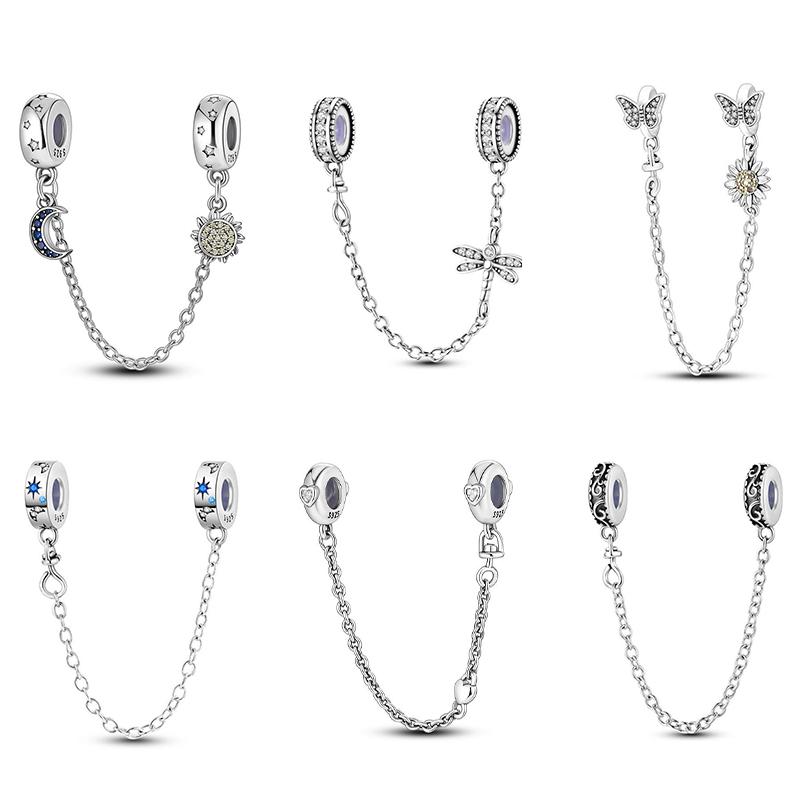 New 925 Sterling Silver Plated Buttefly Daisy Safety Chain Bead Suitable For Ladies Original DIY Bracelet Gift Jewelry Charm
New 925 Sterling Silver Plated Buttefly Daisy Safety Chain Bead Suitable For Ladies Original DIY Bracelet Gift Jewelry Charm