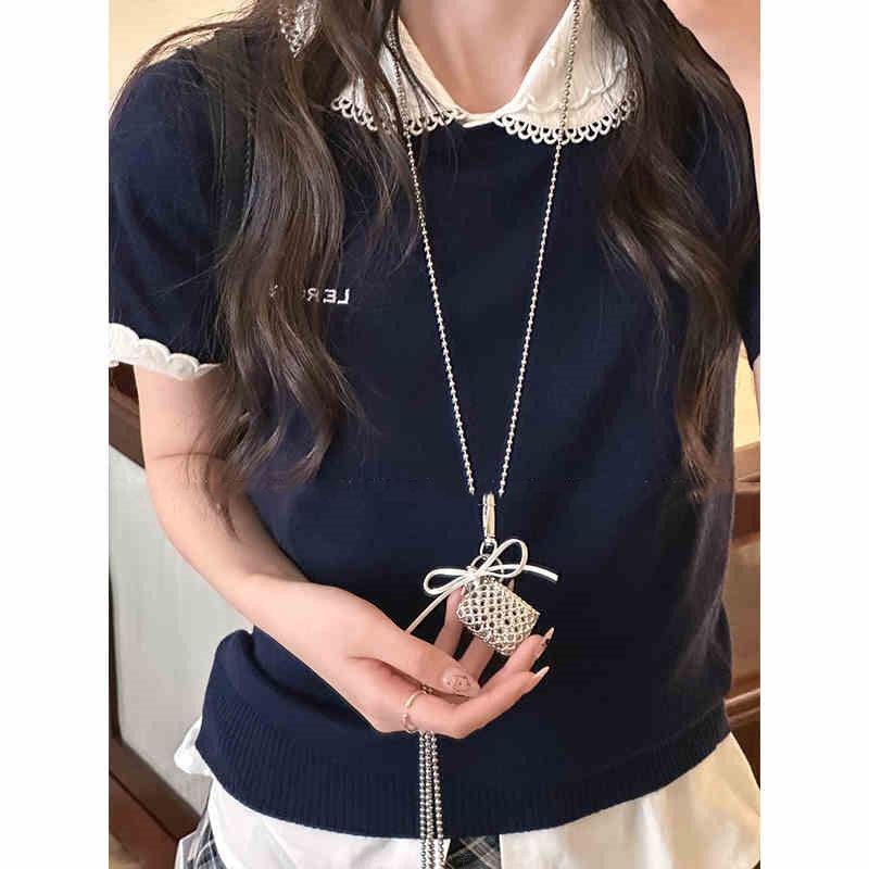 Серебряная плетеная сумка, ожерелье с бантом, персонализированный дизайн, высококлассная шейная цепочка, модная ниша, милое и крутое ожерелье в стиле для женщин
Серебряная плетеная сумка, ожерелье с бантом, персонализированный дизайн, высококлассная шейная цепочка, модная ниша, милое и крутое ожерелье в стиле для женщин