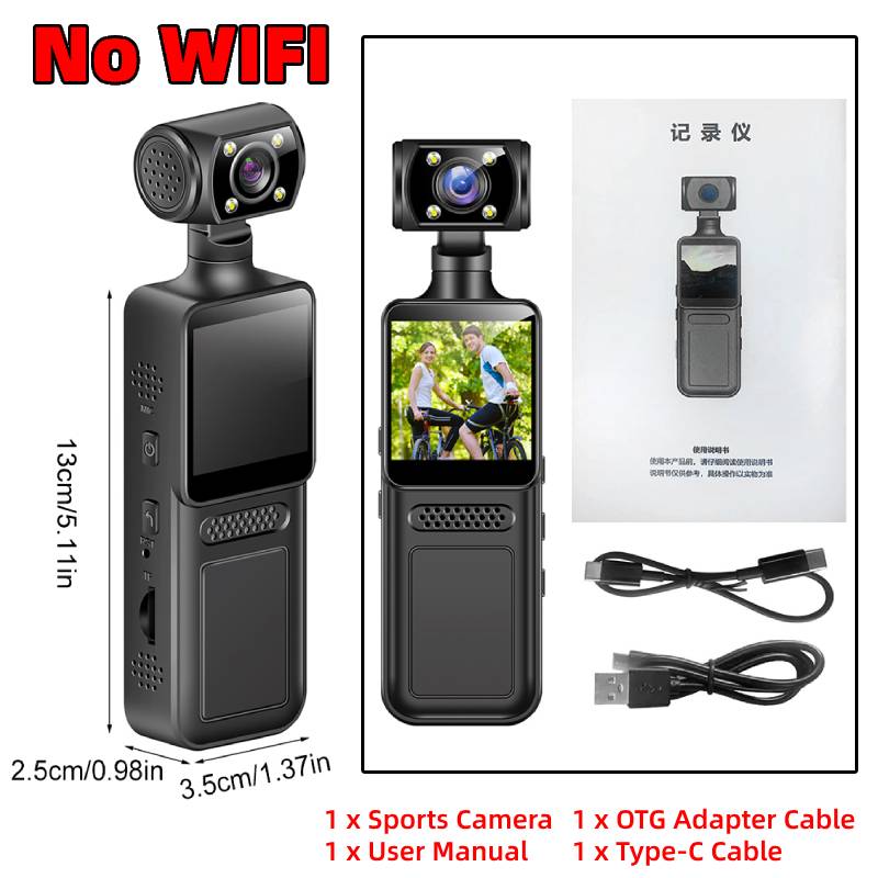 4K Ultra HD Action Video Camera Body WiFi Camera Night Vision Wearable Worn Cam Rotatable Outdoor Recorder for Sport Bike Travel No Card
4K Ultra HD Action Video Camera Body WiFi Camera Night Vision Wearable Worn Cam Rotatable Outdoor Recorder for Sport Bike Travel No Card