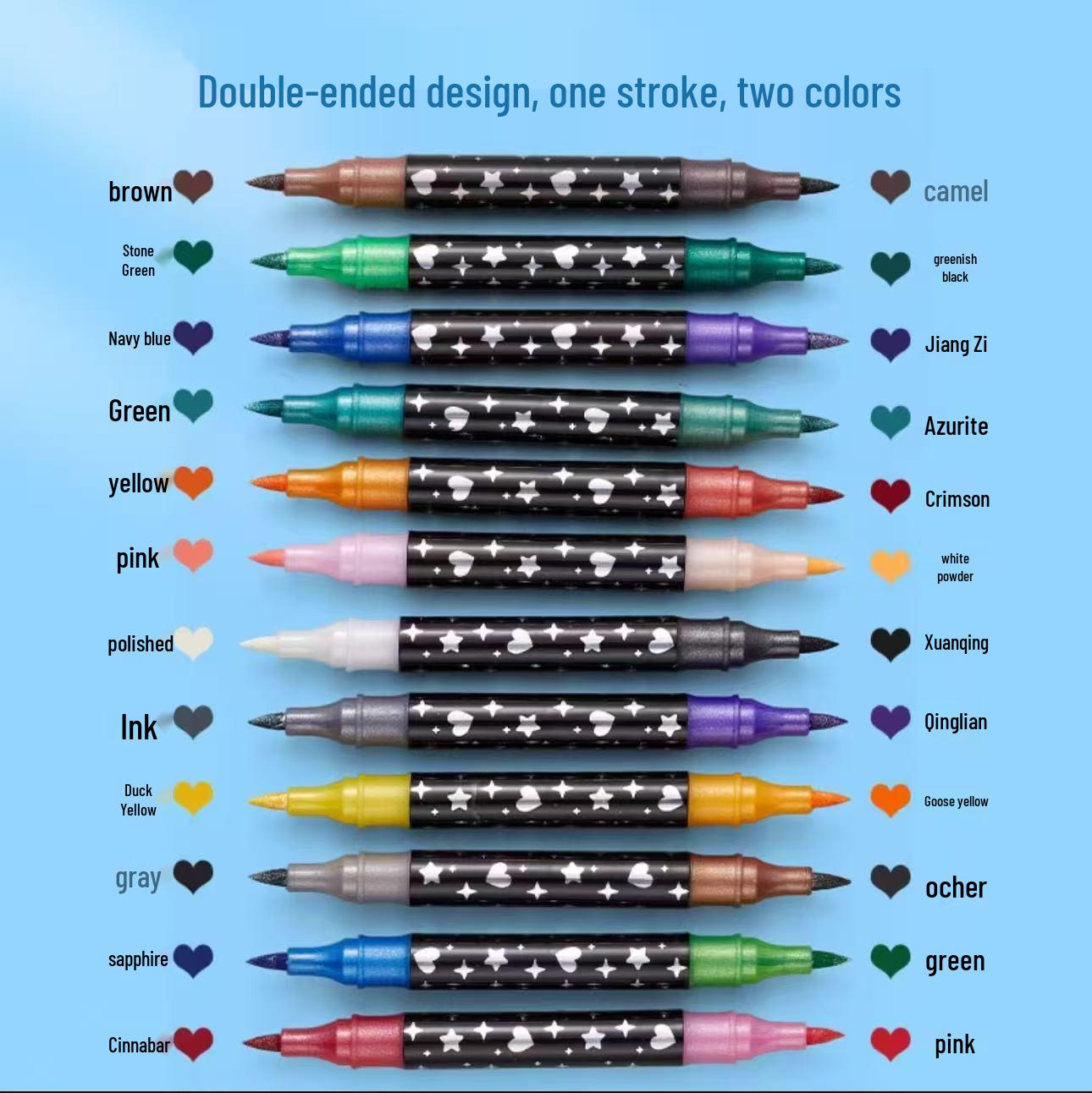 Dual-Color Glittery Children s Brush Marker with Bold and Soft Tips
Dual-Color Glittery Children s Brush Marker with Bold and Soft Tips