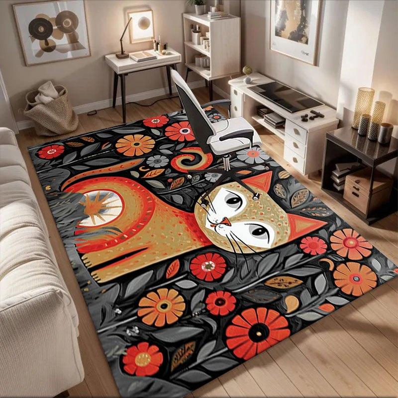 Abstract Cat Art Print - Whimsical Floral Wall DecorOffice Mat Perfect for Home Decor Office Desk Chair Rugs Chair Carpet for office Polyest 60cm by 90cm
Abstract Cat Art Print - Whimsical Floral Wall DecorOffice Mat Perfect for Home Decor Office Desk Chair Rugs Chair Carpet for office Polyest 60cm by 90cm
