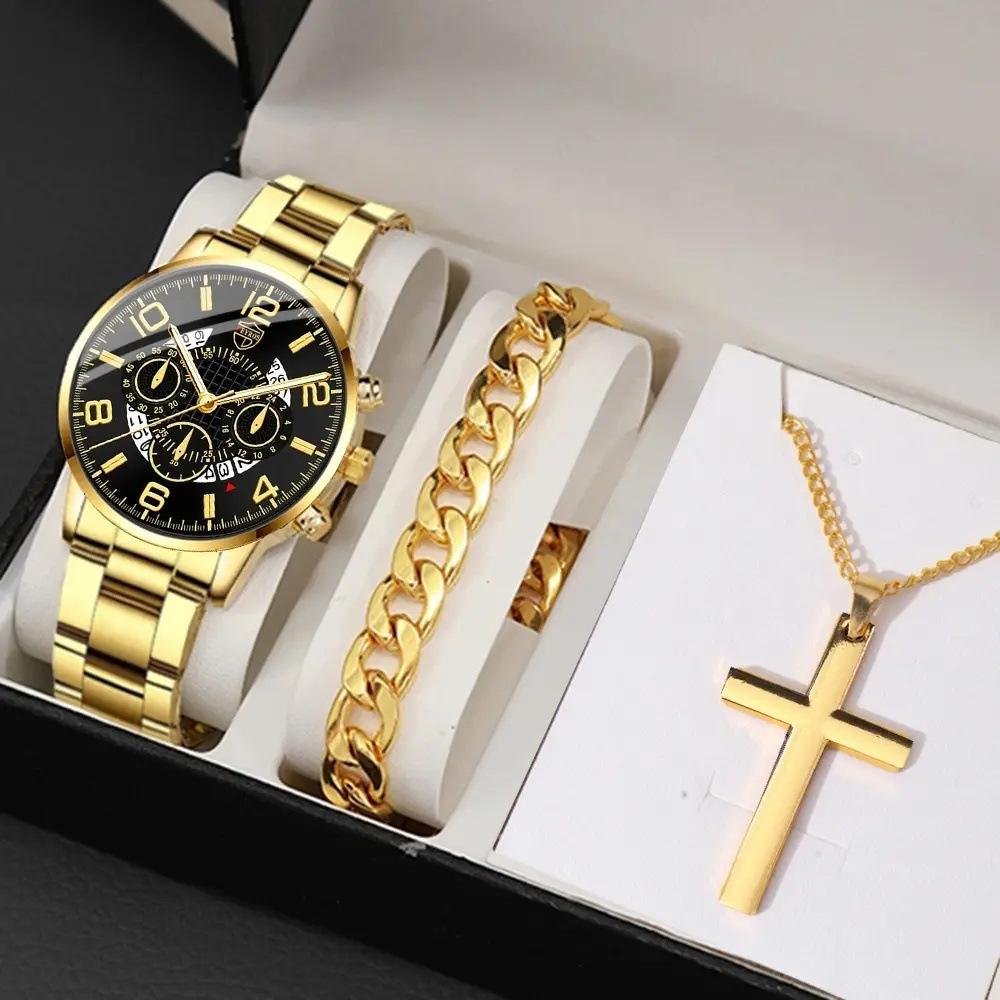 Watch 3-Piece Set Watch Men S Watch Steel Belt Watch Quartz Watch Sports Men
Watch 3-Piece Set Watch Men S Watch Steel Belt Watch Quartz Watch Sports Men