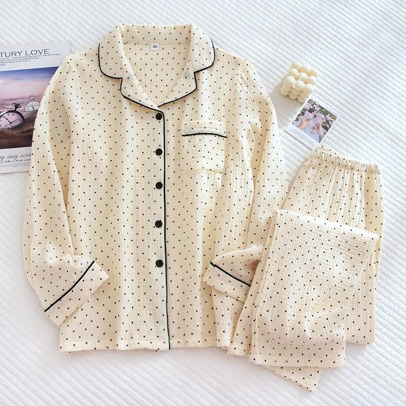 2026 Spring and Autumn New Women s Pajama Set 100%cotton Crepe Long-sleeved Trousers Two-piece Polka Dot Cute Home Wear Thin Set XL бежевий
2026 Spring and Autumn New Women s Pajama Set 100%cotton Crepe Long-sleeved Trousers Two-piece Polka Dot Cute Home Wear Thin Set XL бежевий