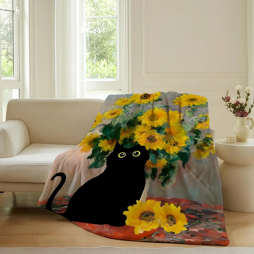 Black Cat In Flowers Garden Blanket Warm Soft Suitable For Bedroom Sofa Bed Living Room Office Travel Camping Gifts 130x150cm
Black Cat In Flowers Garden Blanket Warm Soft Suitable For Bedroom Sofa Bed Living Room Office Travel Camping Gifts 130x150cm