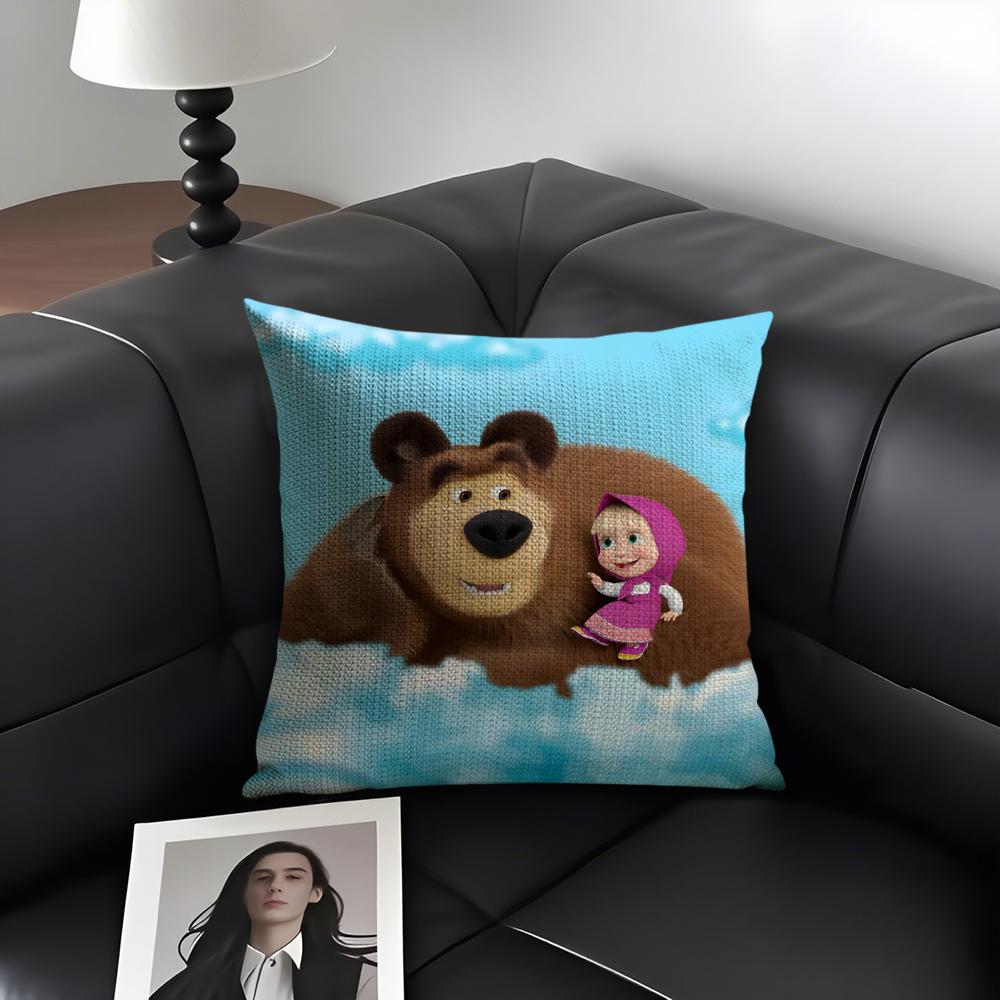MMasha And The BearR Cartoon Cushion Cover Natural Linen Organic Fabric DoubleSided Printing Sofa Home Decor Gift Pillow Case 30x30cm
MMasha And The BearR Cartoon Cushion Cover Natural Linen Organic Fabric DoubleSided Printing Sofa Home Decor Gift Pillow Case 30x30cm