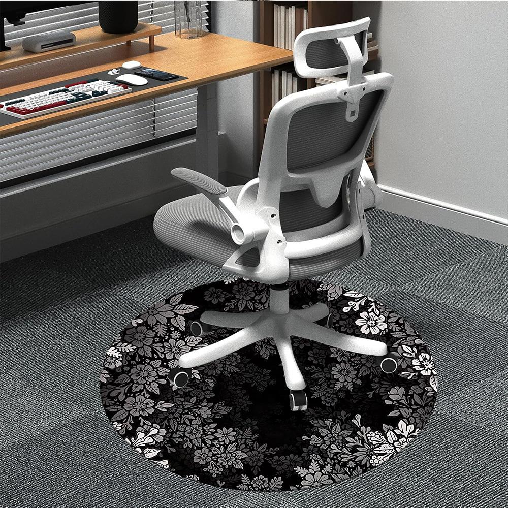 1pc Black and white Floral Carpet, Round Non Slip Durable Large Size Office Carpet, Suitable for Office 80cm
1pc Black and white Floral Carpet, Round Non Slip Durable Large Size Office Carpet, Suitable for Office 80cm