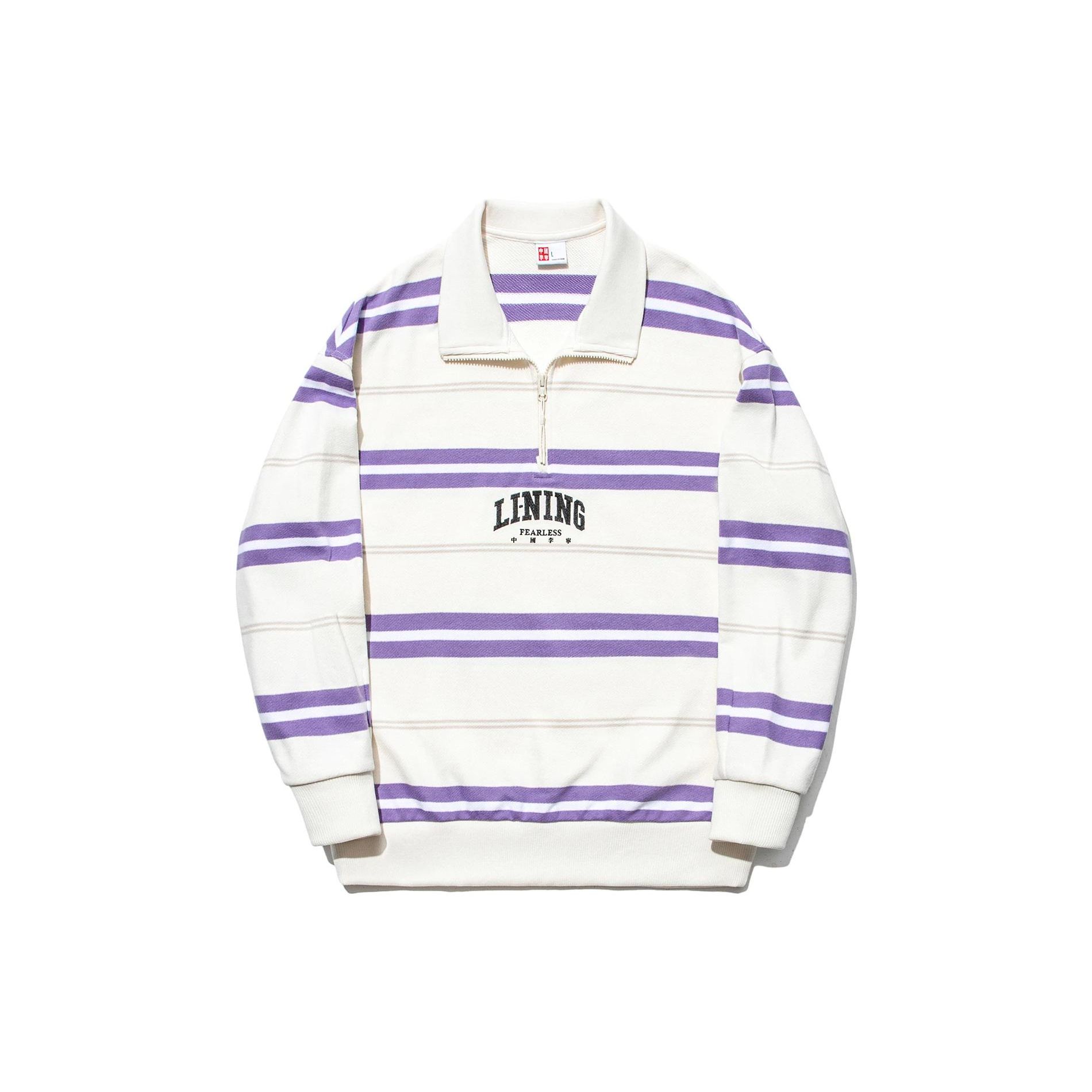 Li Ning Полосатый свитер-поло Свободный свитер-унисекс Толстовка Off-White Standard-White Bellflower-Purple AWDT721-1 L
Li Ning Полосатый свитер-поло Свободный свитер-унисекс Толстовка Off-White Standard-White Bellflower-Purple AWDT721-1 L