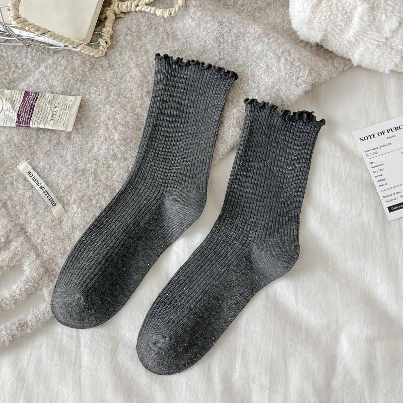 Speckled Yarn Scalloped Lace Mid-Calf Socks - Women s Korean Style One Size
Speckled Yarn Scalloped Lace Mid-Calf Socks - Women s Korean Style One Size