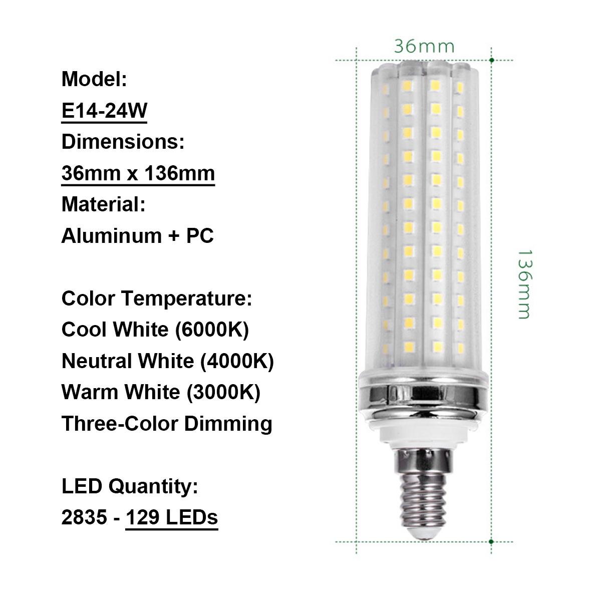 E14 E27 12w 16w 20w 24w 40w Світлодіодна кукурудзяна лампа 220v Кімнатне освітлення 2835/smd 110v Холодне/тепле/нейтральне/біле Лампа для люстри Cold White
E14 E27 12w 16w 20w 24w 40w Світлодіодна кукурудзяна лампа 220v Кімнатне освітлення 2835/smd 110v Холодне/тепле/нейтральне/біле Лампа для люстри Cold White