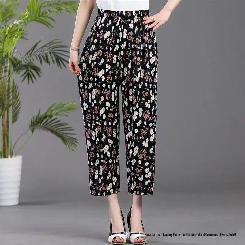 Повседневные летние женские брюки большого размера из ледяного шелка с эластичной талией - Свободные, с высокой эластичной талией для женщин среднего и пожилого возраста One Size (100-160 Jin)
Повседневные летние женские брюки большого размера из ледяного шелка с эластичной талией - Свободные, с высокой эластичной талией для женщин среднего и пожилого возраста One Size (100-160 Jin)