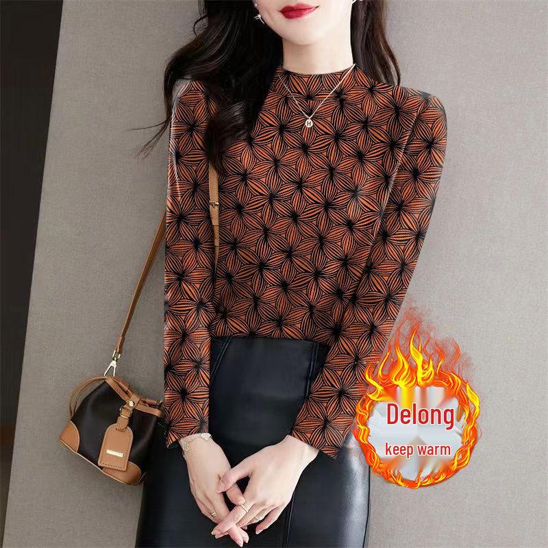 Women s Ribbed Fleece Base Layer Top - Semi-High Neck, Long Sleeve, Floral Print, Slimming, Versatile for Autumn/Winter 3XL (135-150 jin)
Women s Ribbed Fleece Base Layer Top - Semi-High Neck, Long Sleeve, Floral Print, Slimming, Versatile for Autumn/Winter 3XL (135-150 jin)