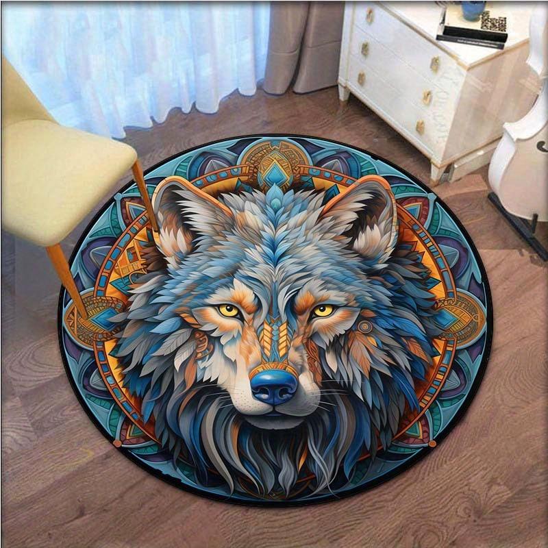 Round Crystal Velvet Rug Wolf Face Mandala Colorful Animal Print Floor Mat Home Decor Living Room Bedroom Carpet Artistic Design 60cm
Round Crystal Velvet Rug Wolf Face Mandala Colorful Animal Print Floor Mat Home Decor Living Room Bedroom Carpet Artistic Design 60cm