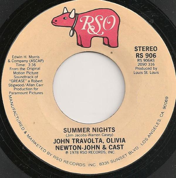 7inch Record JOHN TRAVOLTA, OLIVIA NEWTON-JOHN & - Summer Nights / Rock N Roll Party RS906 RSO 1978 US Rock Used
7inch Record JOHN TRAVOLTA, OLIVIA NEWTON-JOHN & - Summer Nights / Rock N Roll Party RS906 RSO 1978 US Rock Used