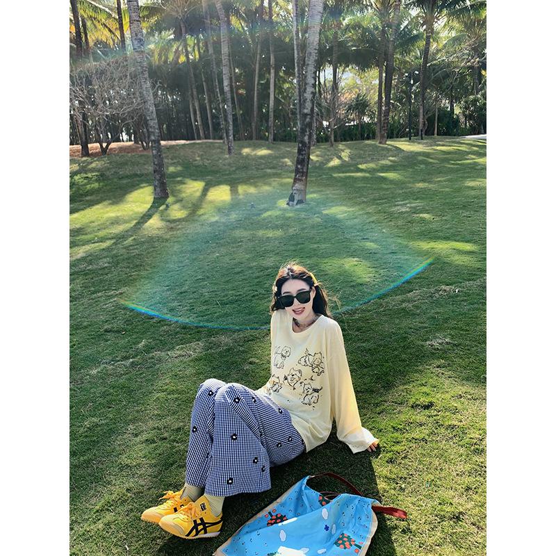 Puppy Print Loose Fit Crew Neck Long Sleeve Sun Protection T-Shirt for Women (Summer 2025) XL
Puppy Print Loose Fit Crew Neck Long Sleeve Sun Protection T-Shirt for Women (Summer 2025) XL
