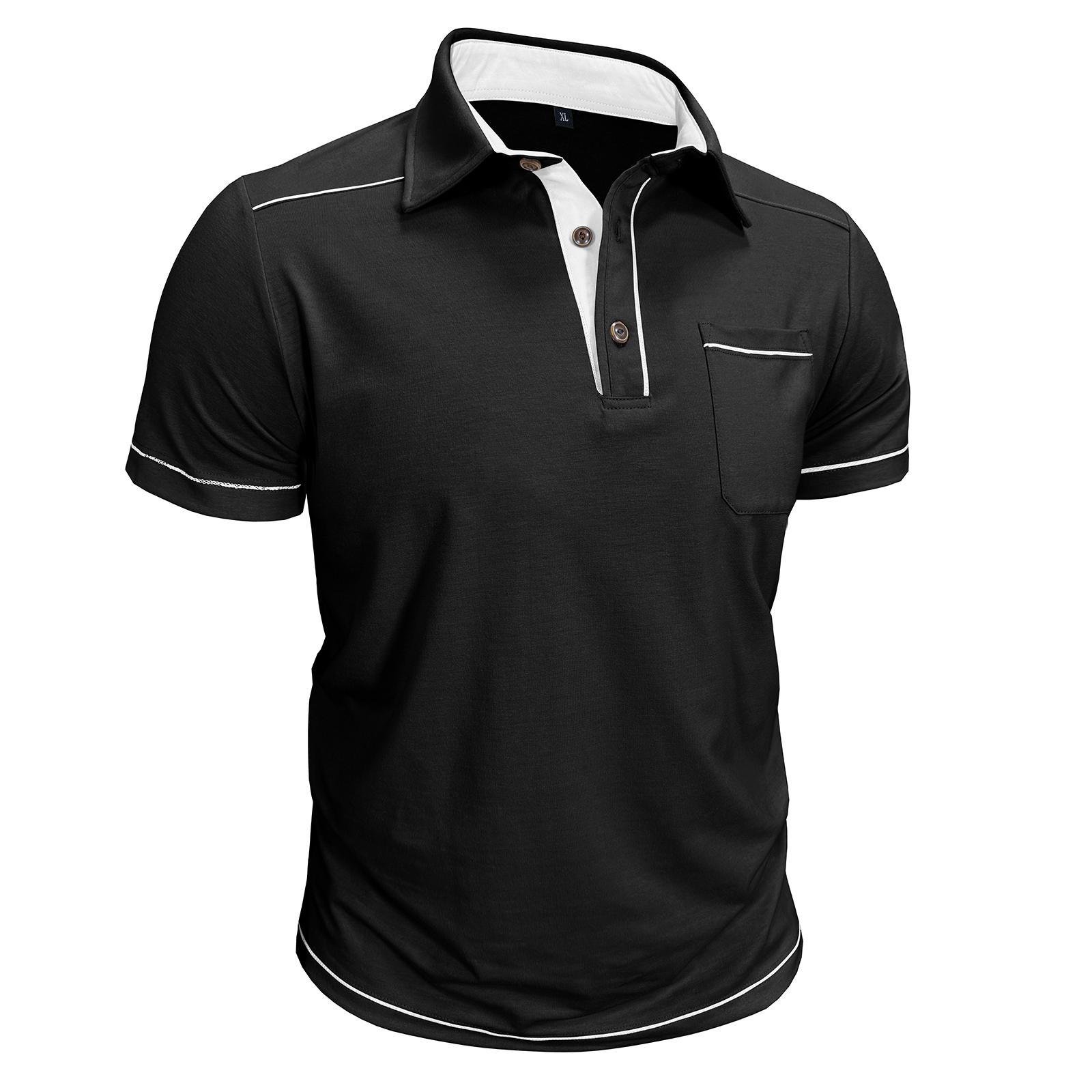 Мужская летняя рубашка с контрастом Business Casual с воротником, карманом, коротким рукавом, футболка L чёрный
Мужская летняя рубашка с контрастом Business Casual с воротником, карманом, коротким рукавом, футболка L чёрный