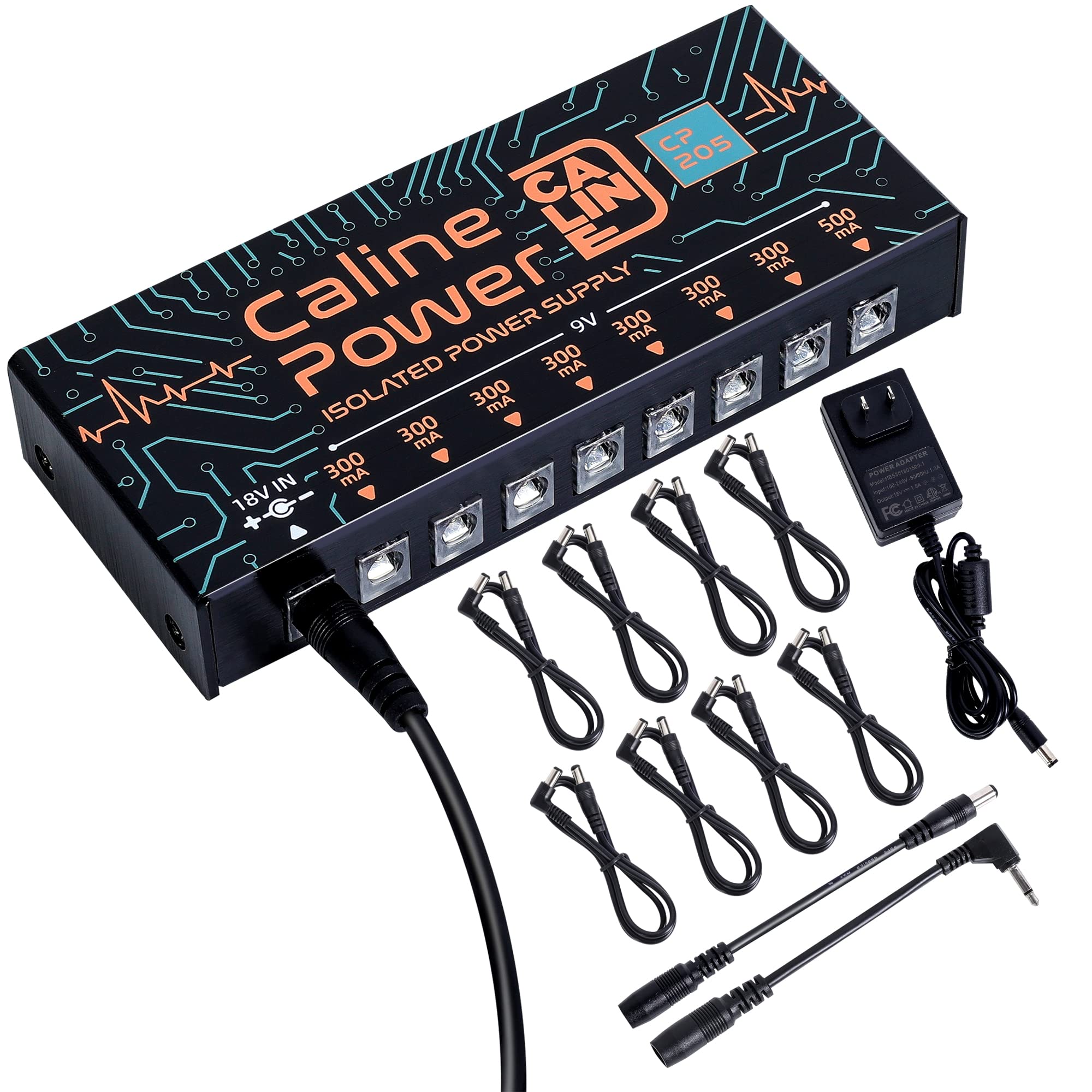 Caline CP-205 DC 9V Guitar Pedal Power Supply True Isolated Pedal Board Power Supply 8 Fully Isolated Outputs (300mA500mA) Noiseless
Caline CP-205 DC 9V Guitar Pedal Power Supply True Isolated Pedal Board Power Supply 8 Fully Isolated Outputs (300mA500mA) Noiseless