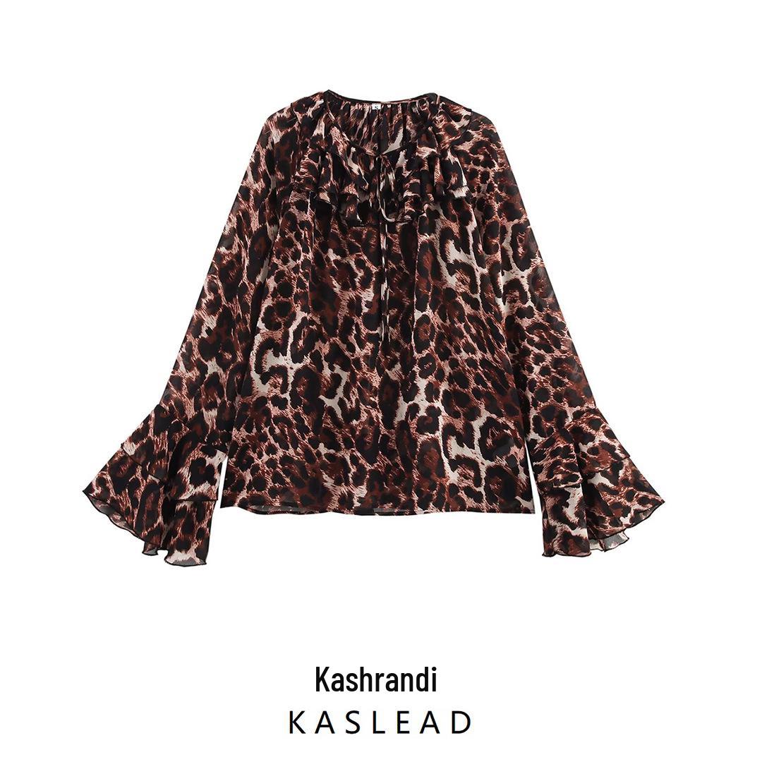 2025 Spring Women s European & American Style Leopard Print Chiffon Long Sleeve Tie-Up Shirt Small леопард друку кольору
2025 Spring Women s European & American Style Leopard Print Chiffon Long Sleeve Tie-Up Shirt Small леопард друку кольору