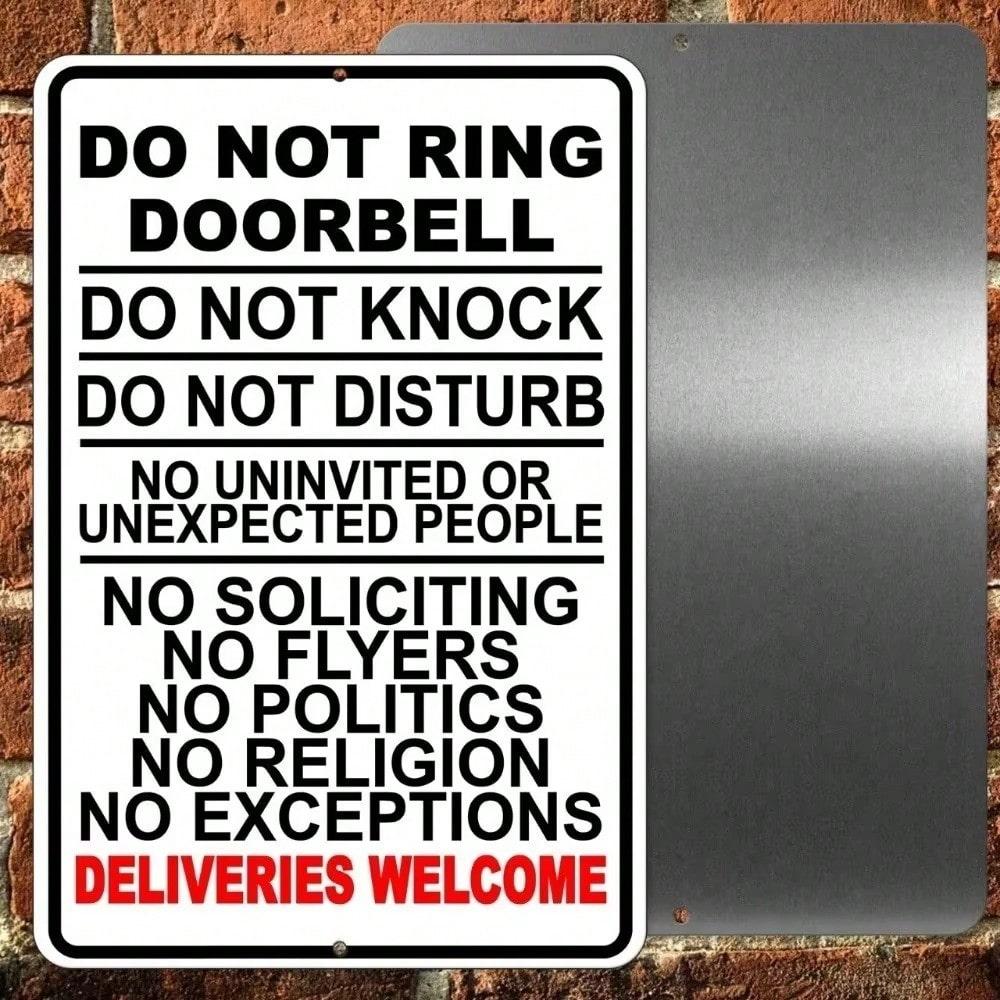 **Door Sign Aluminum Fluorescent No Ringing Delivery Reminder** 20X30 різнокольоровий
**Door Sign Aluminum Fluorescent No Ringing Delivery Reminder** 20X30 різнокольоровий