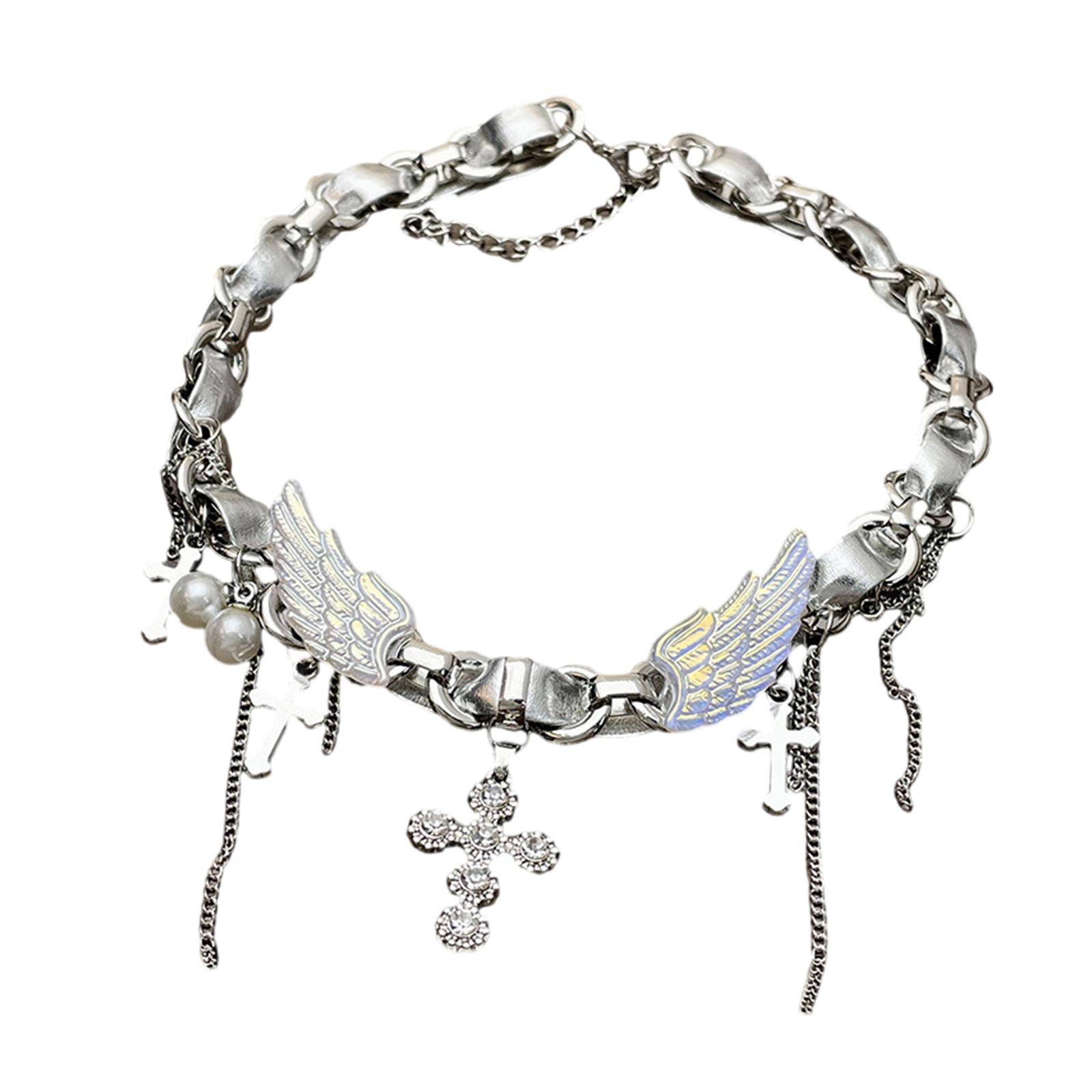 Серебряный крест с крыльями, кисточки, кожаный чокер, регулируемая длина, цепочка для ключиц, стильный аксессуар для модной молодежи разноцветный
Серебряный крест с крыльями, кисточки, кожаный чокер, регулируемая длина, цепочка для ключиц, стильный аксессуар для модной молодежи разноцветный