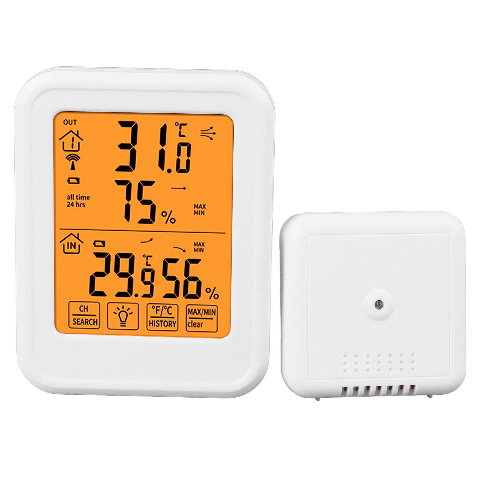 1 to 1 Wireless Hygrometer Thermometer LCD Backlit Waterproof Touchscreen Temperature Humidity
1 to 1 Wireless Hygrometer Thermometer LCD Backlit Waterproof Touchscreen Temperature Humidity
