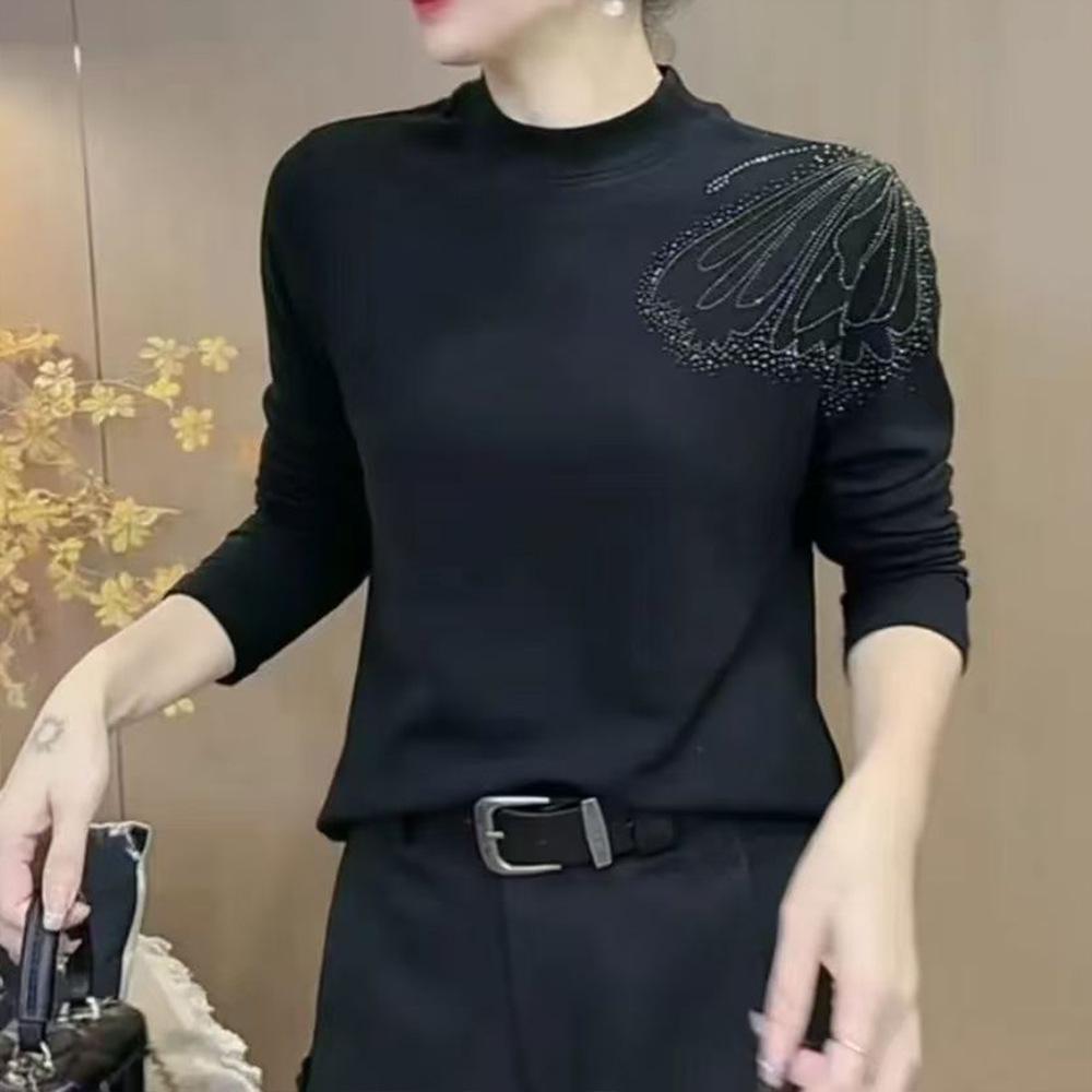 Elegant Age-Defying Long Sleeve Semi-High Neck Top with Butterfly Embellishments 2XL
Elegant Age-Defying Long Sleeve Semi-High Neck Top with Butterfly Embellishments 2XL