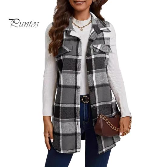 Женский жилет весна-осень с отложным воротником и клетчатым принтом, без рукавов, свободный однобортный жилет средней длины, пальто, верхняя одежда для школы и поездок на работу XXL чёрный
Женский жилет весна-осень с отложным воротником и клетчатым принтом, без рукавов, свободный однобортный жилет средней длины, пальто, верхняя одежда для школы и поездок на работу XXL чёрный