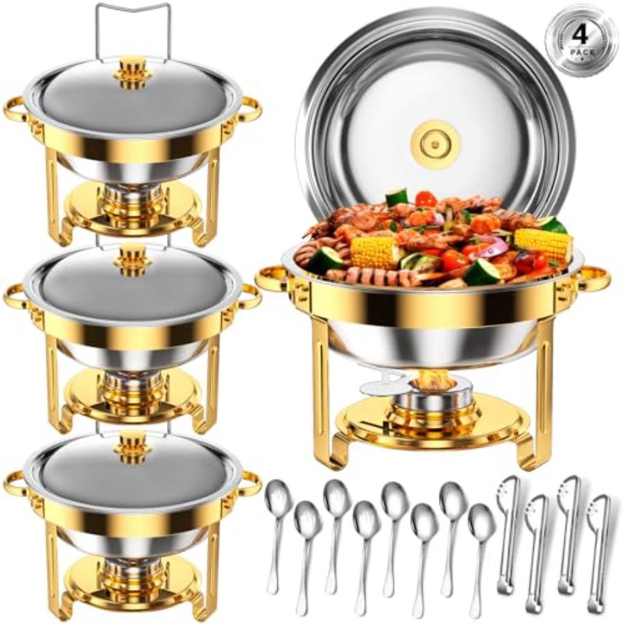 Round Chafing Dishes for Buffet 5 Qt High Grade Chafing Dish Buffet Set Full Size Pan Rolled-Edge Design Food Warmers for Parti золотий
Round Chafing Dishes for Buffet 5 Qt High Grade Chafing Dish Buffet Set Full Size Pan Rolled-Edge Design Food Warmers for Parti золотий