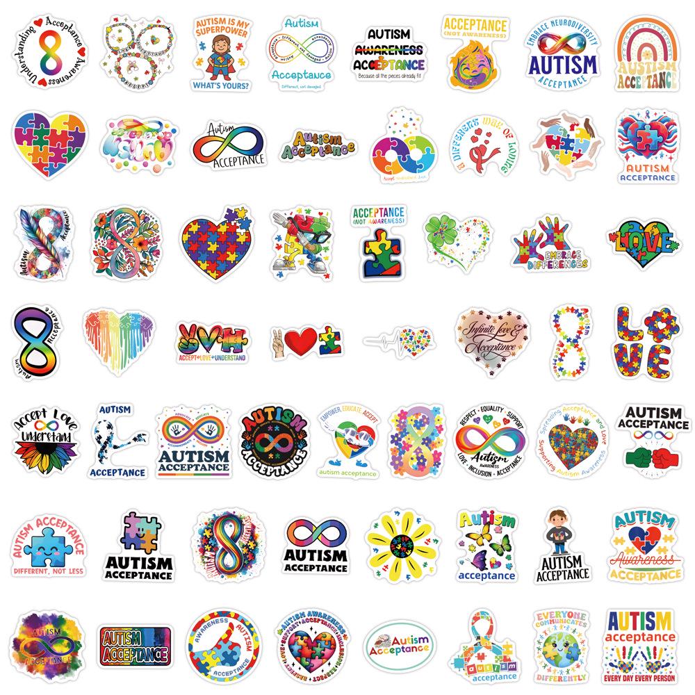 55 Autism Acceptance Graffiti Stickers: Fun Designs for Luggage, Water Bottles, Scooters 5~7 cm
55 Autism Acceptance Graffiti Stickers: Fun Designs for Luggage, Water Bottles, Scooters 5~7 cm