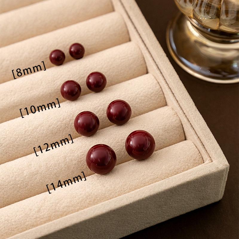 Silver Needle Red Faux Pearl Geometric Round Stud Earrings - Light Luxury High-End for Women
Silver Needle Red Faux Pearl Geometric Round Stud Earrings - Light Luxury High-End for Women