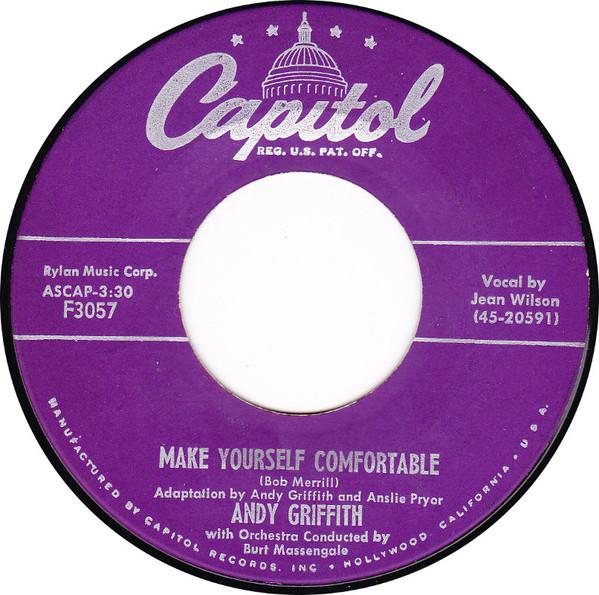 7inch Record ANDY GRIFFITH - Make Yourself Comfortable / Ko Ko M F3057 Capitol Records 1955 US Pop Used
7inch Record ANDY GRIFFITH - Make Yourself Comfortable / Ko Ko M F3057 Capitol Records 1955 US Pop Used