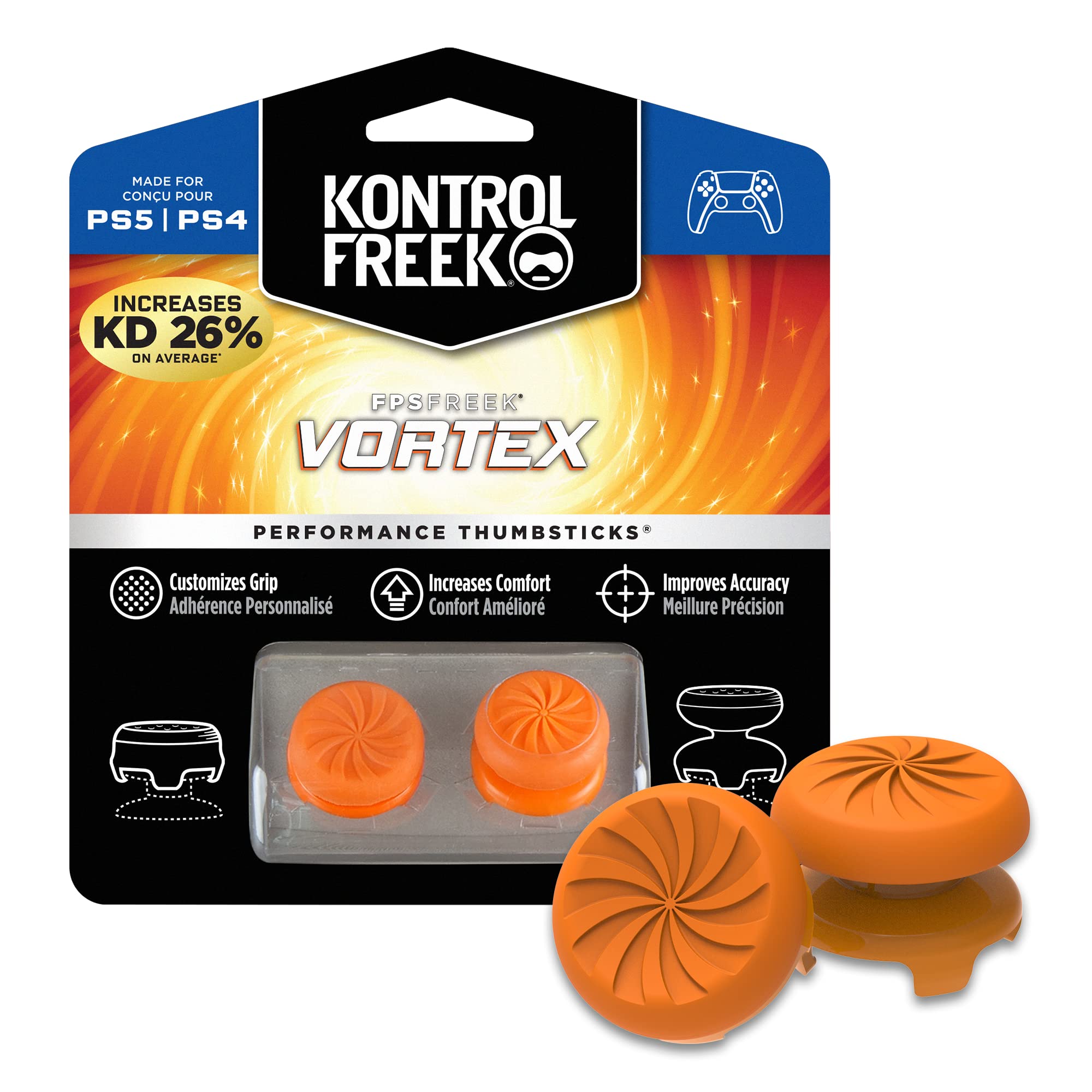 KontrolFreek FPS Freak Vortex PlayStation 4 and PlayStation 5 Performance Thumbsticks 4 1 high rise convex 1 mid rise concave type Orange (PS4) (PS5)
KontrolFreek FPS Freak Vortex PlayStation 4 and PlayStation 5 Performance Thumbsticks 4 1 high rise convex 1 mid rise concave type Orange (PS4) (PS5)