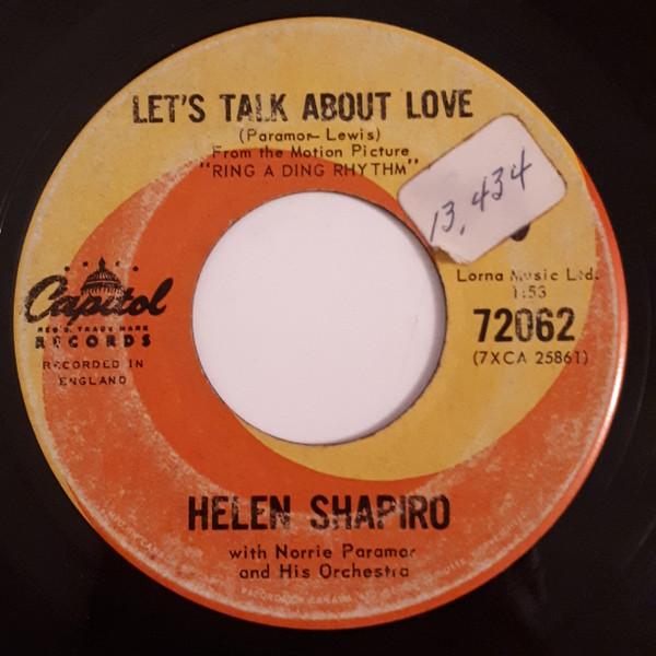 7inch Record HELEN SHAPIRO - Let s Talk About Love 72062 Capitol Records 1962 Canada Soul/Funk Used
7inch Record HELEN SHAPIRO - Let s Talk About Love 72062 Capitol Records 1962 Canada Soul/Funk Used