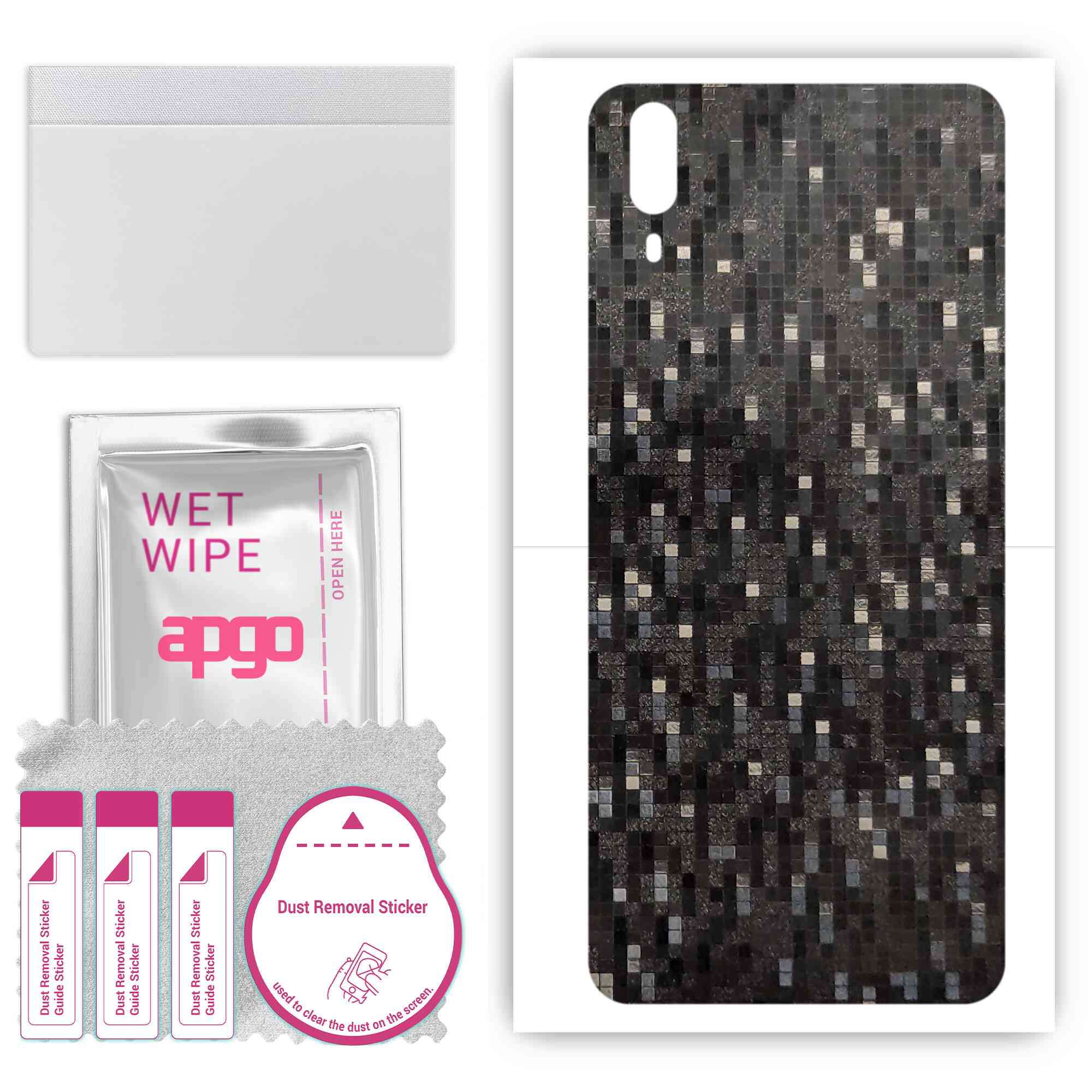 apgo Protective Skin Sticker for the back compatible with vivo V11i, Wrap Film, Foil, Vinyl - Pattern Carbon Black Pixel
apgo Protective Skin Sticker for the back compatible with vivo V11i, Wrap Film, Foil, Vinyl - Pattern Carbon Black Pixel