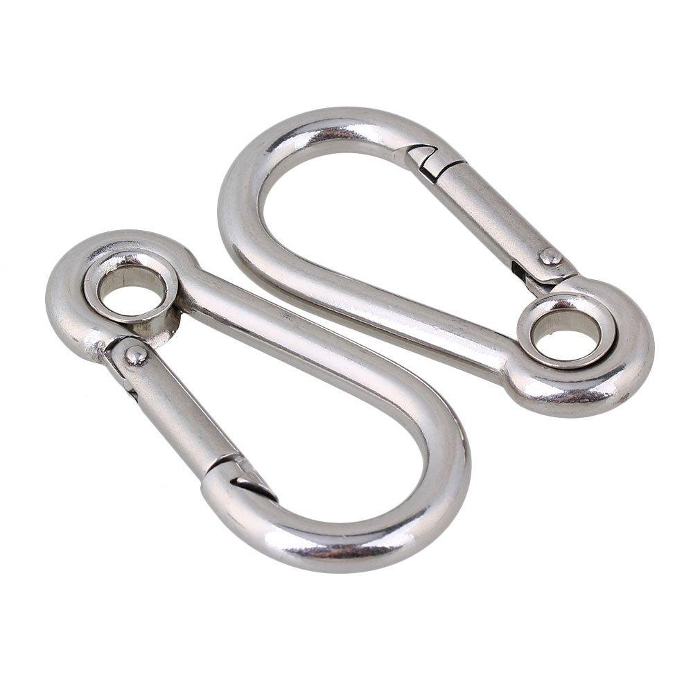 304 Stainless Steel Hook M4 M5 M6 Carabiner Eyelet Camping Climbing Secure Lock for Outdoor Sports Pack of 5
304 Stainless Steel Hook M4 M5 M6 Carabiner Eyelet Camping Climbing Secure Lock for Outdoor Sports Pack of 5