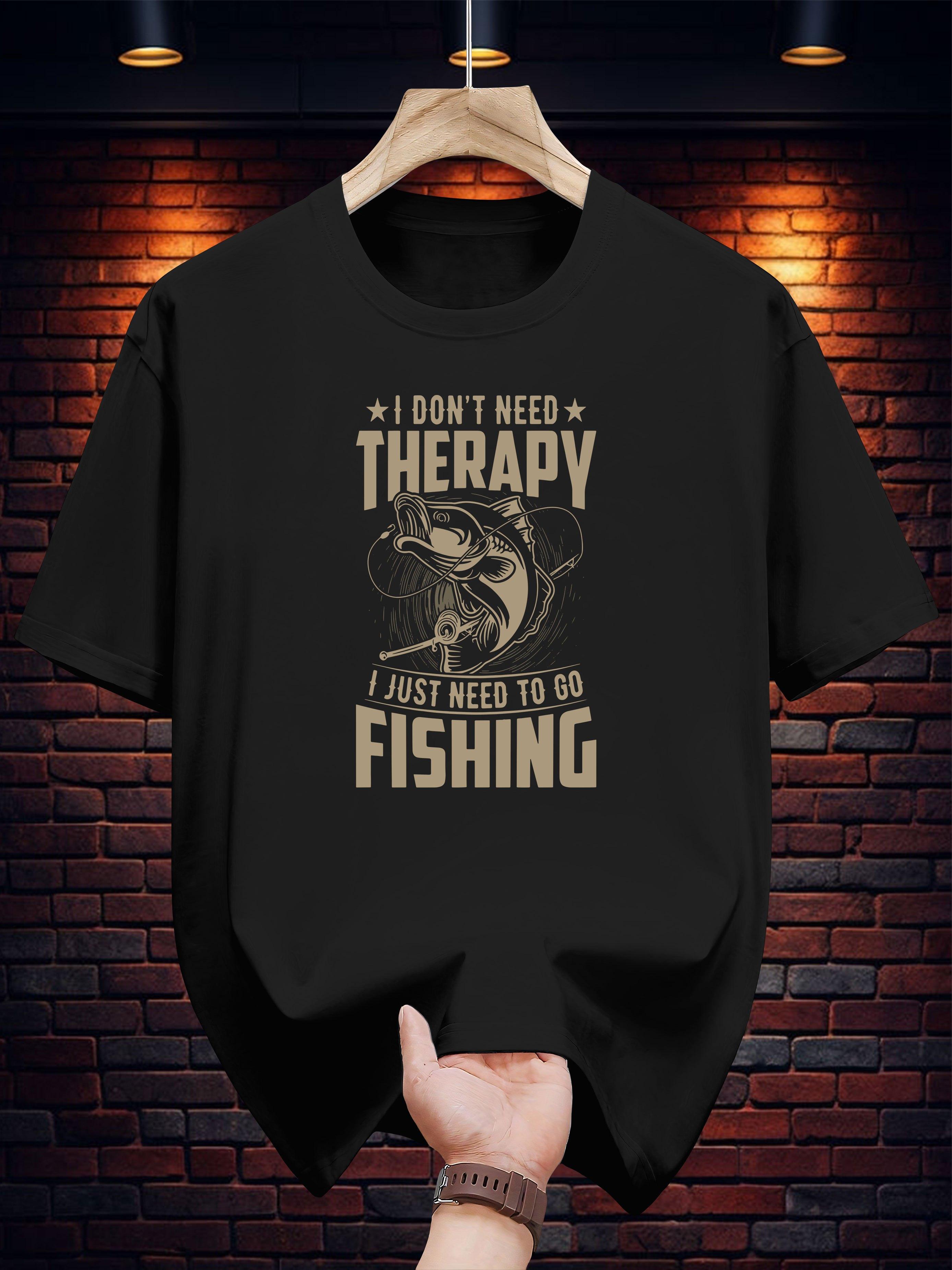 Casual Short Sleeve T-shirt with I Don t Need Relax I Just Need to Go Fishing Graphic Print & Fish Design - Black with Beige Text XXL
Casual Short Sleeve T-shirt with I Don t Need Relax I Just Need to Go Fishing Graphic Print & Fish Design - Black with Beige Text XXL