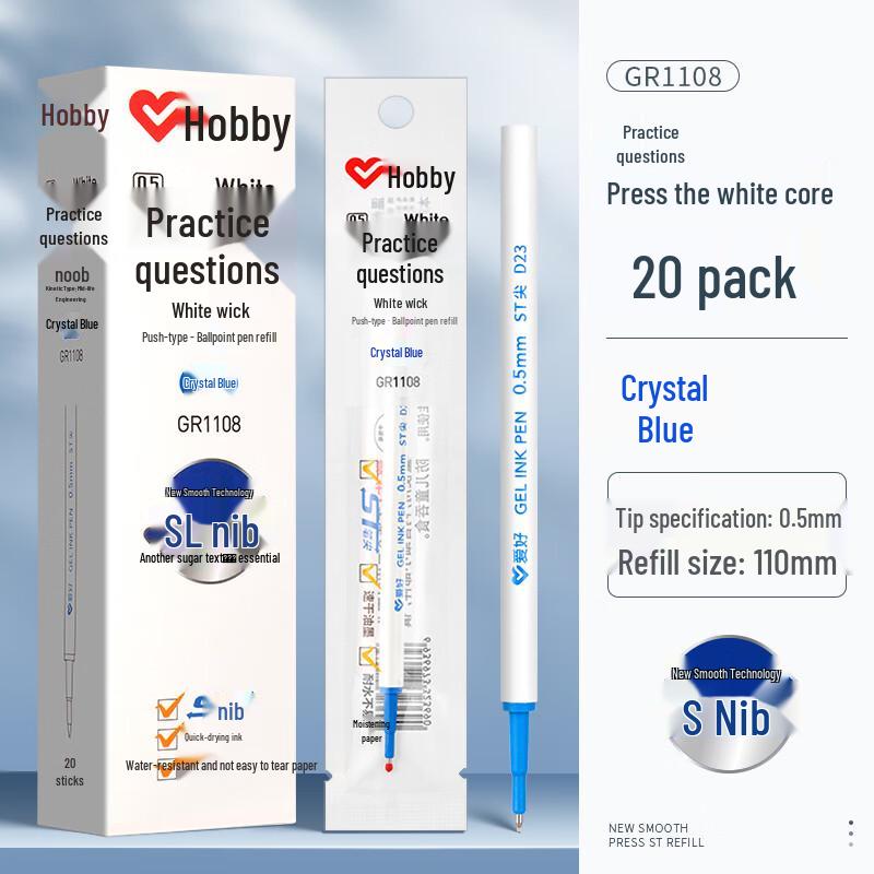 Hobby GP2691 Quick-Dry White Click Gel Pen with ST Tip for Students, Black/Red/Blue Crystal Inks. 0.5mm
Hobby GP2691 Quick-Dry White Click Gel Pen with ST Tip for Students, Black/Red/Blue Crystal Inks. 0.5mm
