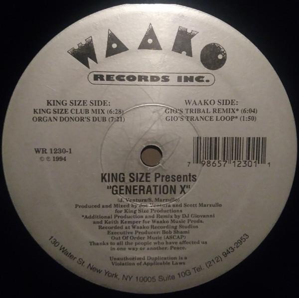 12inch Record KING-SIZE - Generation X WR1230 Waako Records 1994 US Dance & Electronica Used
12inch Record KING-SIZE - Generation X WR1230 Waako Records 1994 US Dance & Electronica Used