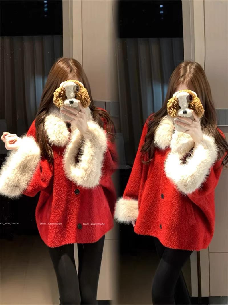 Plus Size Women s Red French Suede Collar Jacket - Autumn/Winter Short Loose Cardigan XL
Plus Size Women s Red French Suede Collar Jacket - Autumn/Winter Short Loose Cardigan XL