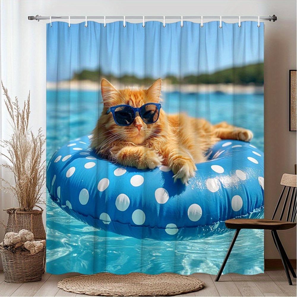 Yellow Cat Pool Shower Curtain Washable Dirt-Resistant Shower Head Waterproof Polyester Bath Curtain For Home Decor W60H190(CM)-1 Pcs
Yellow Cat Pool Shower Curtain Washable Dirt-Resistant Shower Head Waterproof Polyester Bath Curtain For Home Decor W60H190(CM)-1 Pcs