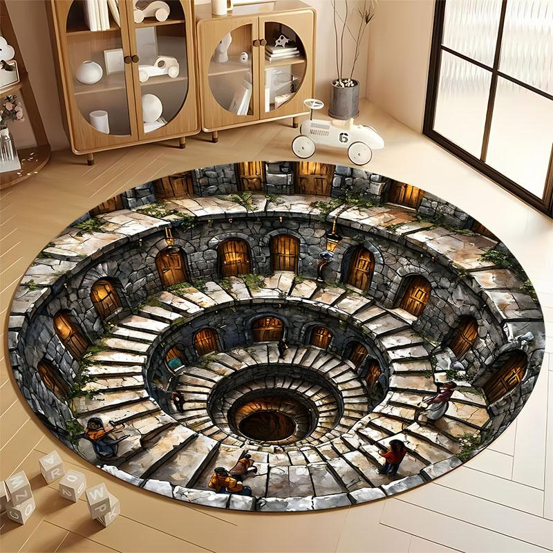 Optical Illusion Staircase Rug for Creative Spaces round carpet for home sofa bedroom, gift Diameter 60cm
Optical Illusion Staircase Rug for Creative Spaces round carpet for home sofa bedroom, gift Diameter 60cm