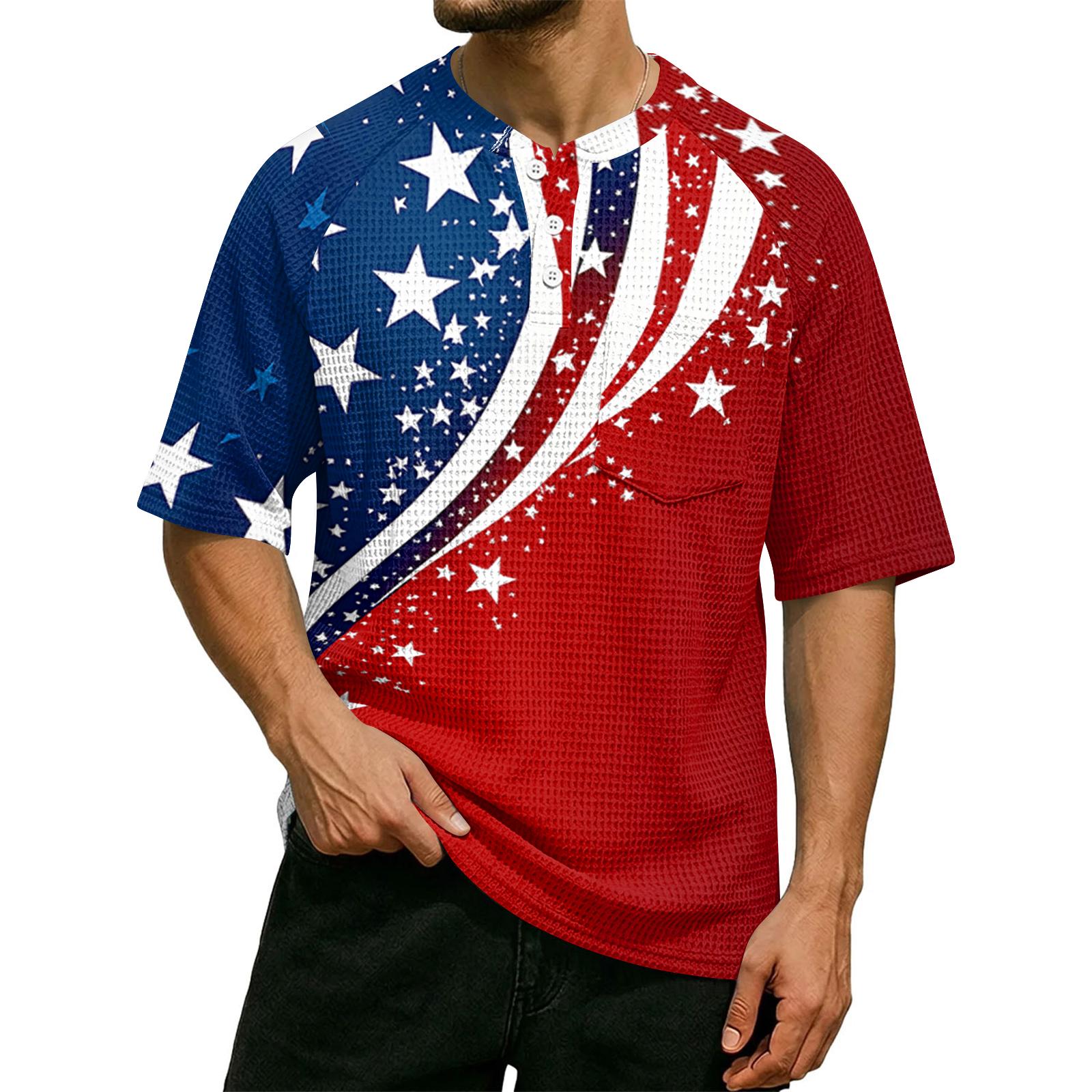 Men Casual Waffle Short Sleeve Shirt Independence Day Print Crew Neck Lightweight Breathable Fabric Summer Top S синий
Men Casual Waffle Short Sleeve Shirt Independence Day Print Crew Neck Lightweight Breathable Fabric Summer Top S синий