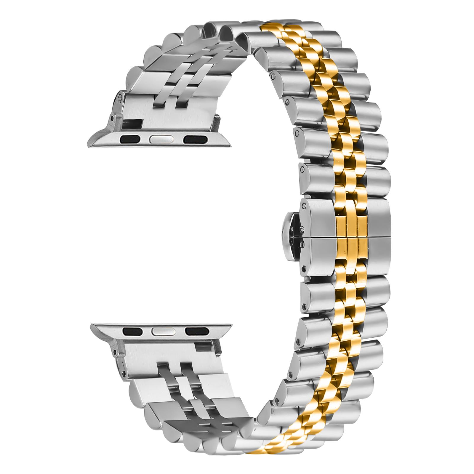 Металевий ремінець для Apple Watch Series 10 9 8 7 SE 6 5 4 3 2 1 42 мм 41 мм 40 мм 38 мм Запасний ремінець із застібкою-метеликом Gold/Silver
Металевий ремінець для Apple Watch Series 10 9 8 7 SE 6 5 4 3 2 1 42 мм 41 мм 40 мм 38 мм Запасний ремінець із застібкою-метеликом Gold/Silver