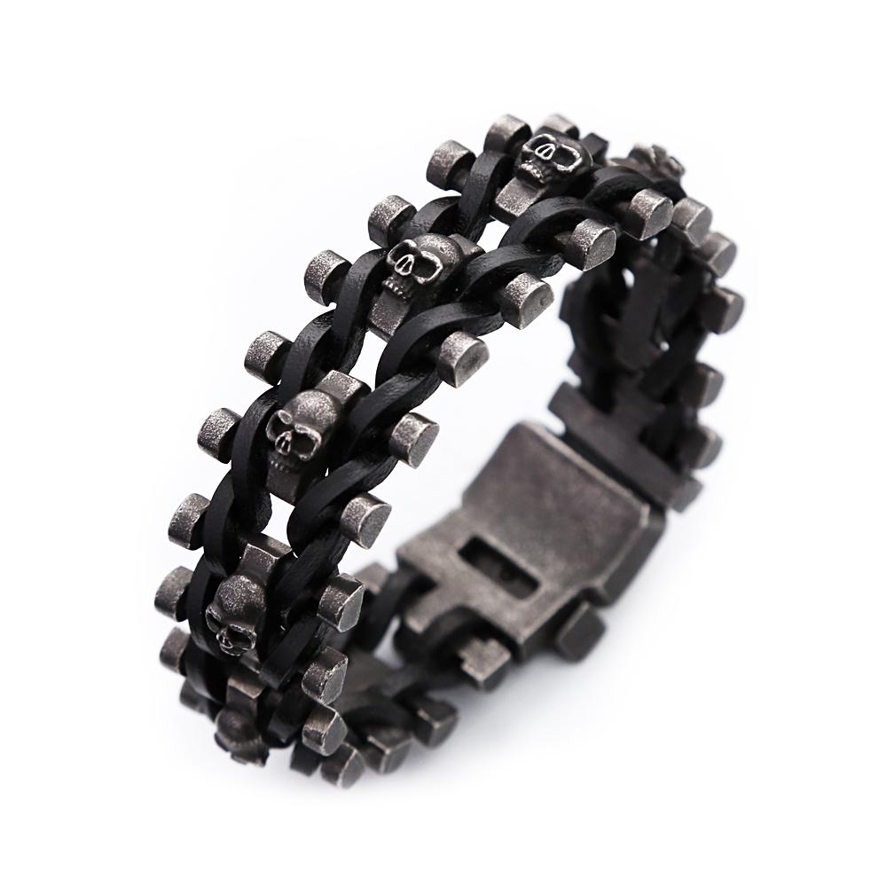 Cool Fashion Vintage Black Skull Braided Leather Bracelet Men s Punk Biker Skull Bracelets High Quality Amulet Jewelry Wholesale
Cool Fashion Vintage Black Skull Braided Leather Bracelet Men s Punk Biker Skull Bracelets High Quality Amulet Jewelry Wholesale