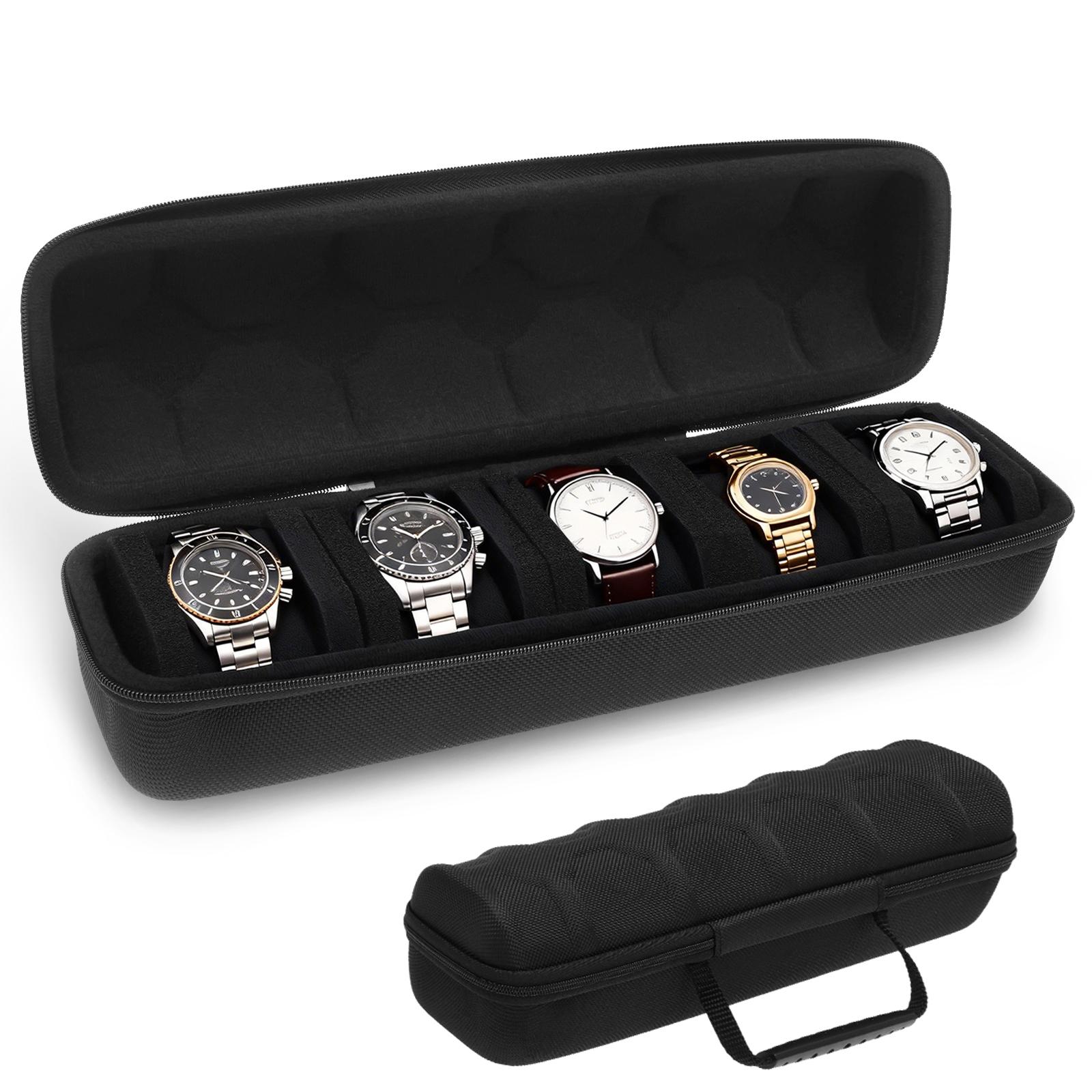 5 Slot Watch Storage Box Portable Travel Storage bag With Pillow Zipper for Men and Women Watch Display Box Organizer Case чорний
5 Slot Watch Storage Box Portable Travel Storage bag With Pillow Zipper for Men and Women Watch Display Box Organizer Case чорний