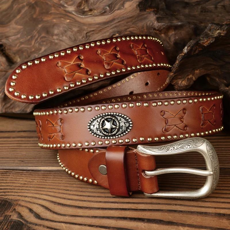 3.8cm Top Grain Genuine Leather for Men s High Quality Pin Buckle Designer Casual Belts Natural Cowhide Rivet Jeans Belt 125cm
3.8cm Top Grain Genuine Leather for Men s High Quality Pin Buckle Designer Casual Belts Natural Cowhide Rivet Jeans Belt 125cm