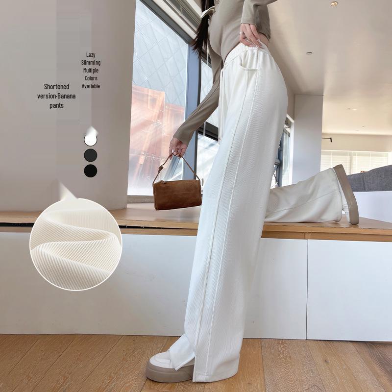 White Chenille Wide-Leg High-Waisted Pants for Women - 2025 Spring/Autumn Casual Slit Banana Style Extra Extra Large
White Chenille Wide-Leg High-Waisted Pants for Women - 2025 Spring/Autumn Casual Slit Banana Style Extra Extra Large