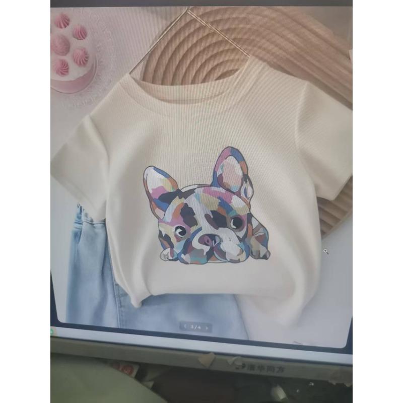 Девочки Футболка с круглым вырезом и очаровательным принтом французского бульдога, с коротким рукавом, повседневный летний топ для юных девушек, рубашки 150
Девочки Футболка с круглым вырезом и очаровательным принтом французского бульдога, с коротким рукавом, повседневный летний топ для юных девушек, рубашки 150