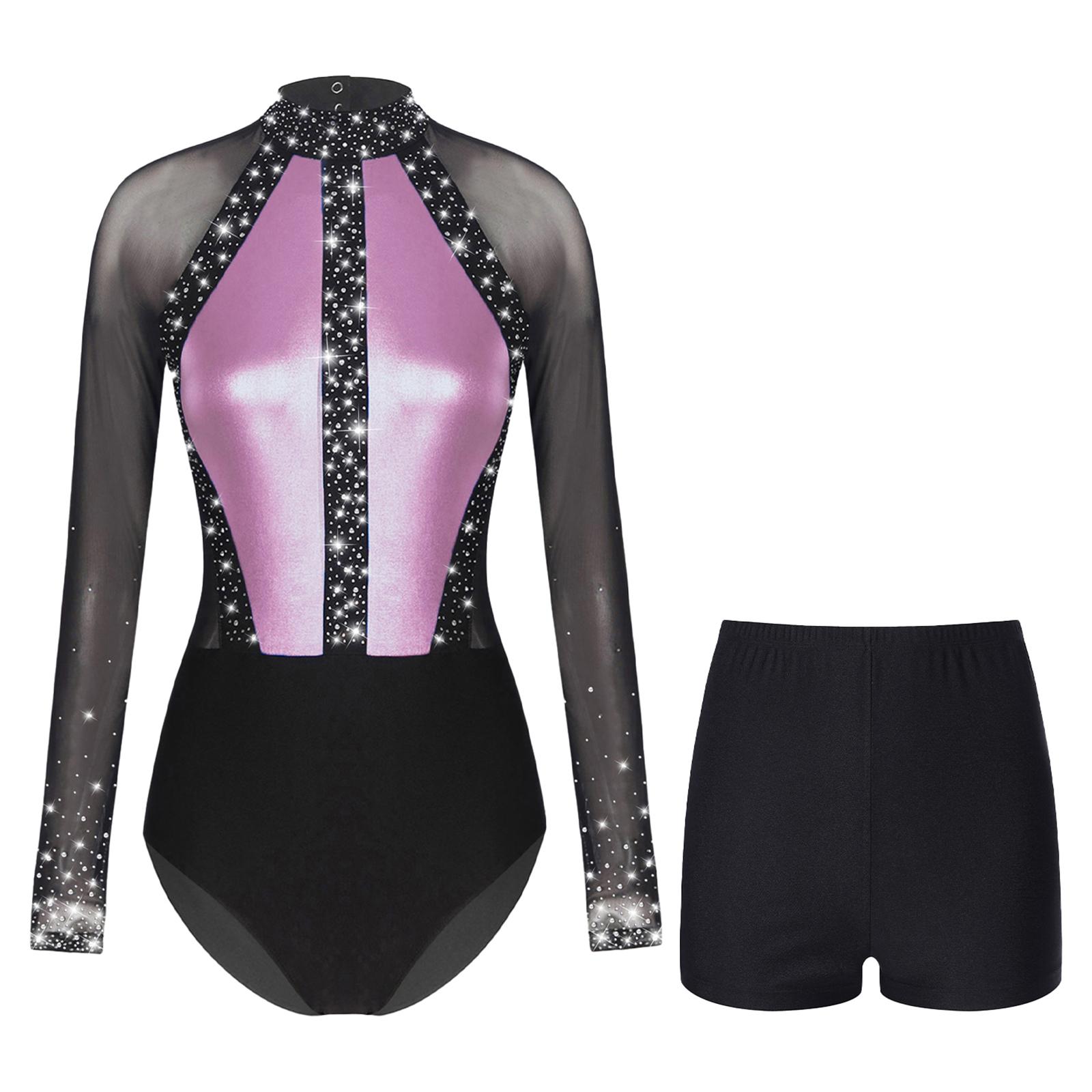 Women Dance Set Sparkle Rhinestone Sheer Mesh Long Sleeve Leotard with Shorts Gymnastics Dancewear S рожевий
Women Dance Set Sparkle Rhinestone Sheer Mesh Long Sleeve Leotard with Shorts Gymnastics Dancewear S рожевий